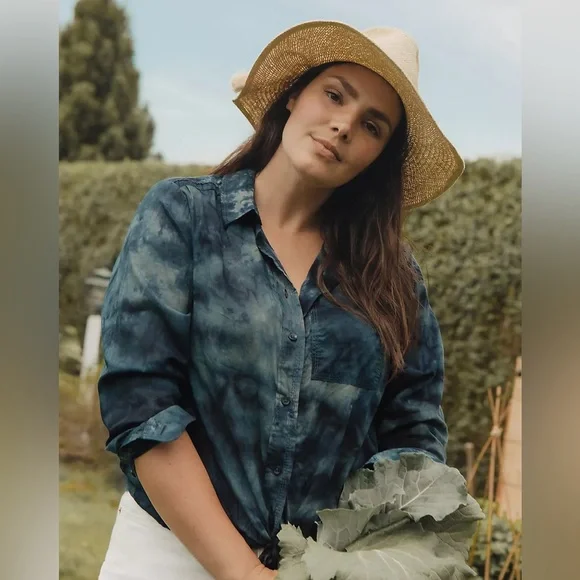 ANTHROPOLOGIE / PILCRO THE CATE CLASSIC TIE-DYE BUTTON DOWN SHIRT    LIKE NEW - Picture 2 of 11